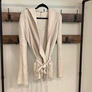 Free People cream color shawl with tie